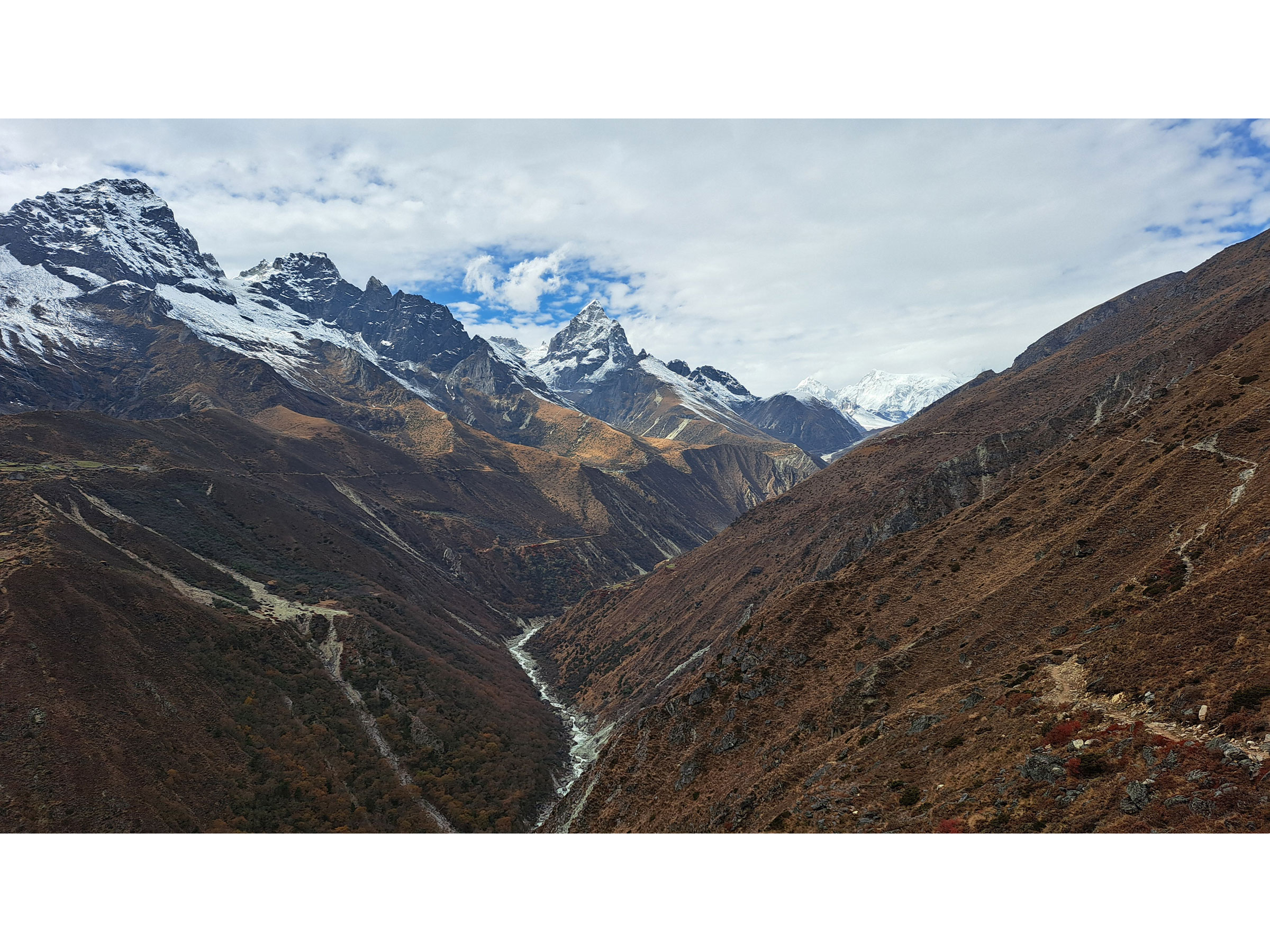 river cutting between two mountains