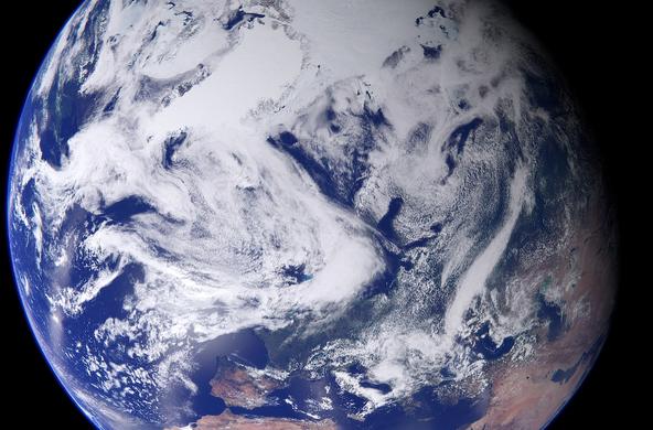 The earth and ozone layer seen from space