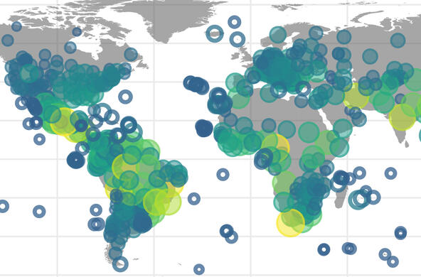 map showing plant species richness