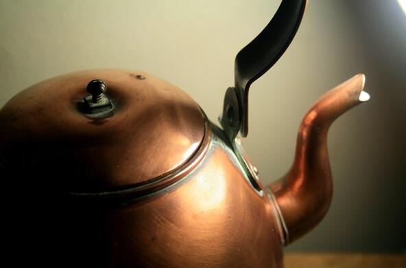 An old copper kettle